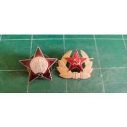 M&eacute;dailles et insigne des casquette URSS ww2