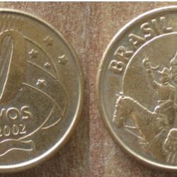 Bresil 10 Centavos 2002 Piece Reals Cruzeiros Centavo Amerique Sud Cruzados