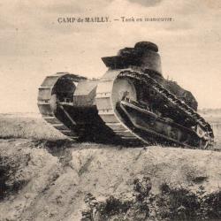 Carte Postale - Camp de Mailly - Tank en manoeuvre -N&deg;7577