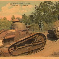Carte Postale Ancienne - La Courtine Creuse - Chars en manoeuvre -N&deg;7613
