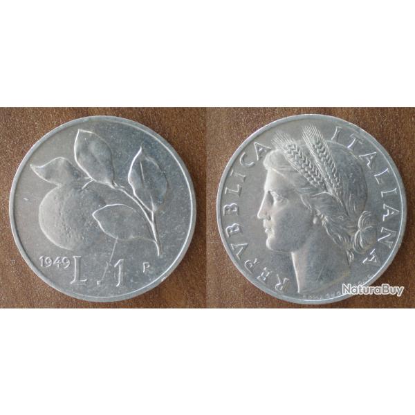 Italie 1 Lire 1949 Par Romagnoli Piece Lires Alu