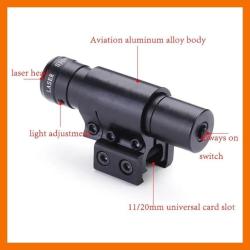 Viseur laser rouge avec collier en aluminium, compatible rail 11mm et rail picatinny 20 mm