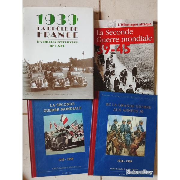 Lot 4 livres reli� th�me 2 �me guerre mondiale