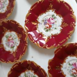 soucoupe x6 en porcelaine limoges faint main diam&egrave;tre 14 cm