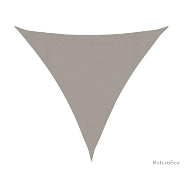 Voile ombrage triangulaire PEHD gris clair 3x3x3 m protection UV