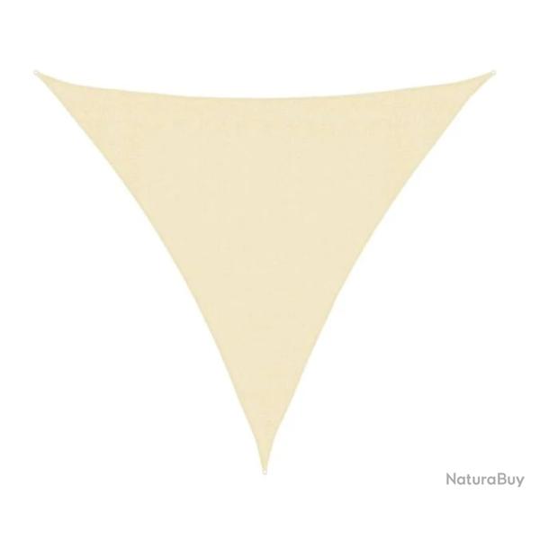Voile ombrage triangulaire PEHD cr�me 3x3x3 m protection UV