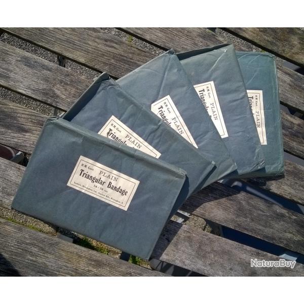 LOT 5 BANDAGE TRIANGULAIRE BRITANNIQUE 39 /45 WWII ARM�E ANGLAISE