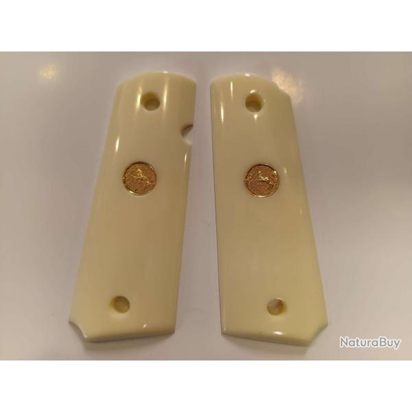 PLAQUETTE COLT 1911 LOGO OR IMMITATION IVOIR