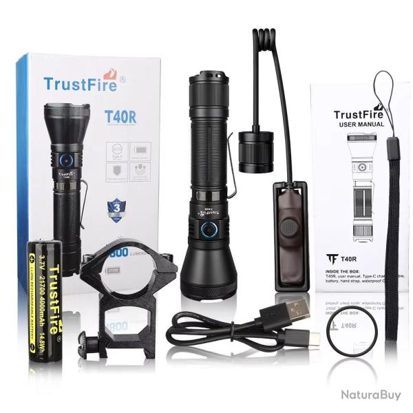 Lampe Trustfire T40R Puissance 1800 Lumens Distance 550m +Collier +Switch *Ench�re* Outdoor Type C