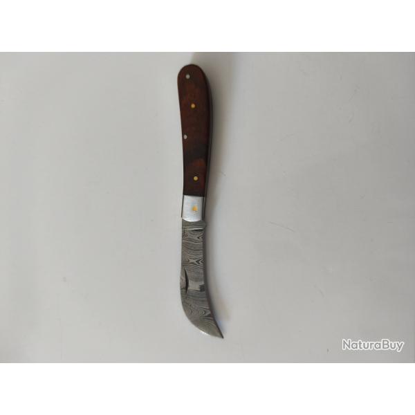 Couteau lame serpette bois