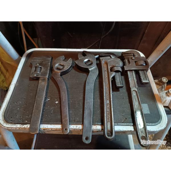 Lot diverses cl� a griffe cl� a molette cl� anglaise ancienne qualit� professionnelle