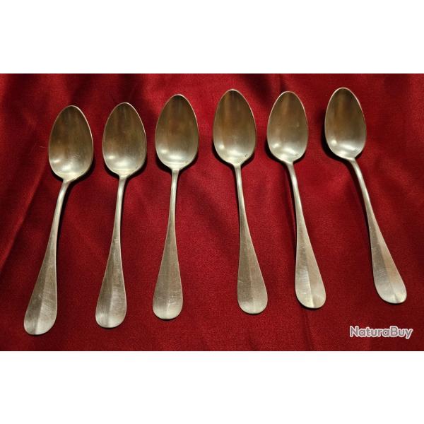 Lot de 6 cuill�res en argent