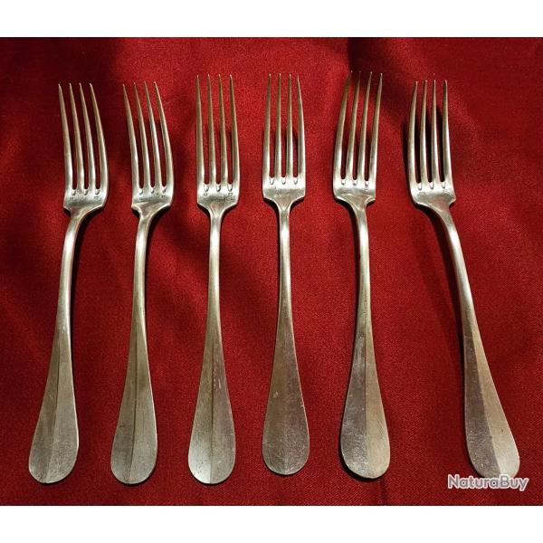 Lot de 6 fourchettes argent