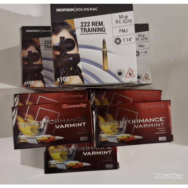 Lot de 400 cartouches 222 remington