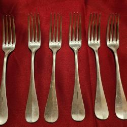 Lot de 6 fourchettes argent&eacute;es