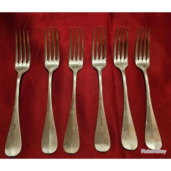 Lot de 6 fourchettes argent�es