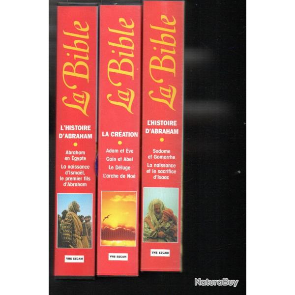 la bible 3vhs larousse vid�o ancien testament , l'histoire d'abraham, cassettes vid�o