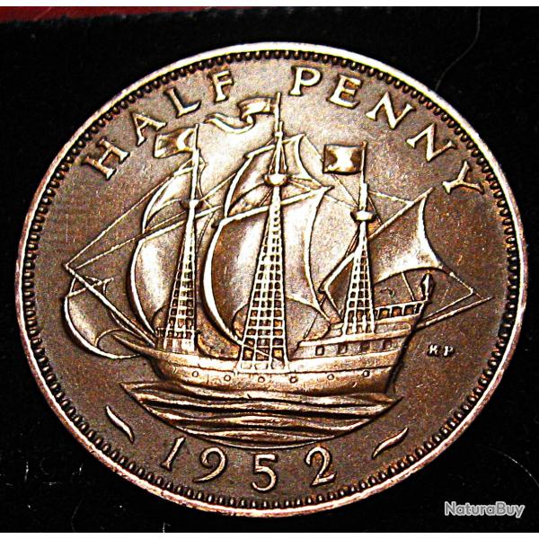 Angleterre , piece de half penny georgius VI 1952  ttb