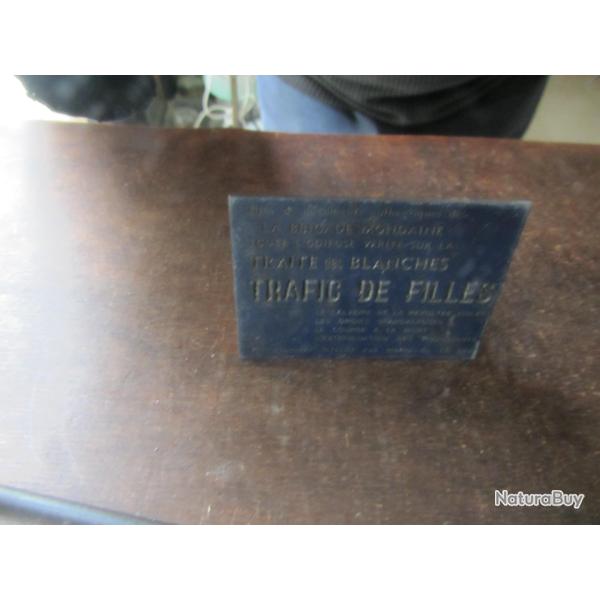 Plaque impression publicitaire film Trafic de filles 1969