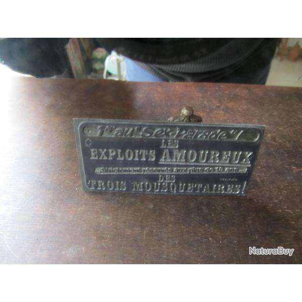 Plaque impression publicitaire film Les exploits..des 3 Mousquetaires 1972