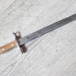 Baionnette suisse miniature. Ouvre-lettres sur base Rubin Schmidt mod&egrave;le 1889