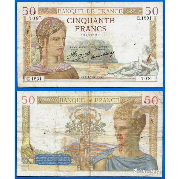 France 50 Francs 1935 Ceres Billet Franc