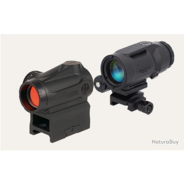 COMBO POINT ROUGE SIG SAUER  ROM�O MSR 2 ET MAGNIFIER JULIET 3 MICRO 3X22 NOIR