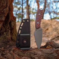 Couteau Vosteed Inferno Lame Acier 14C28N SW Manche Micarta Copper Raindrop Etui kydex VOSD0803