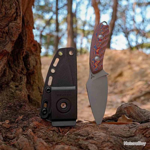 Couteau Vosteed Inferno Lame Acier 14C28N SW Manche Micarta Copper Raindrop Etui kydex VOSD0803
