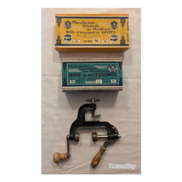 Kit ancien de rechargement cartouche calibre 16