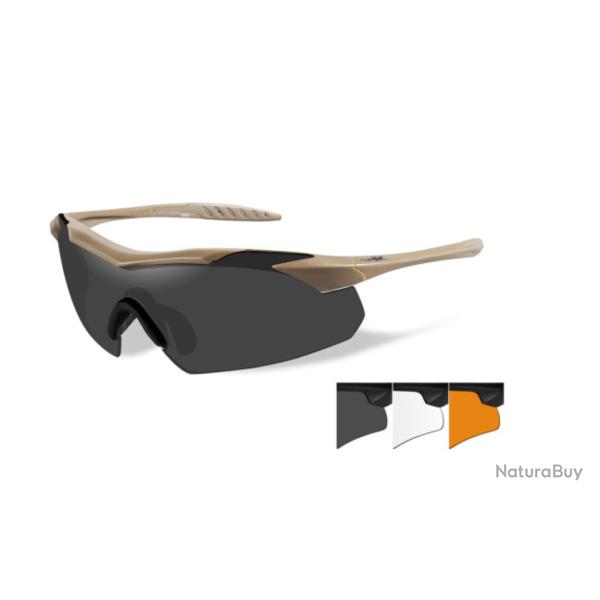 Lunettes de protection balistique Vapor 2.5 tan �crans fum�/incolore/orange