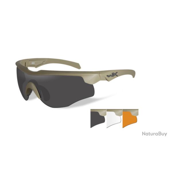 Lunettes de protection balistique Rogue Comm tan �crans fum�/incolore/orange