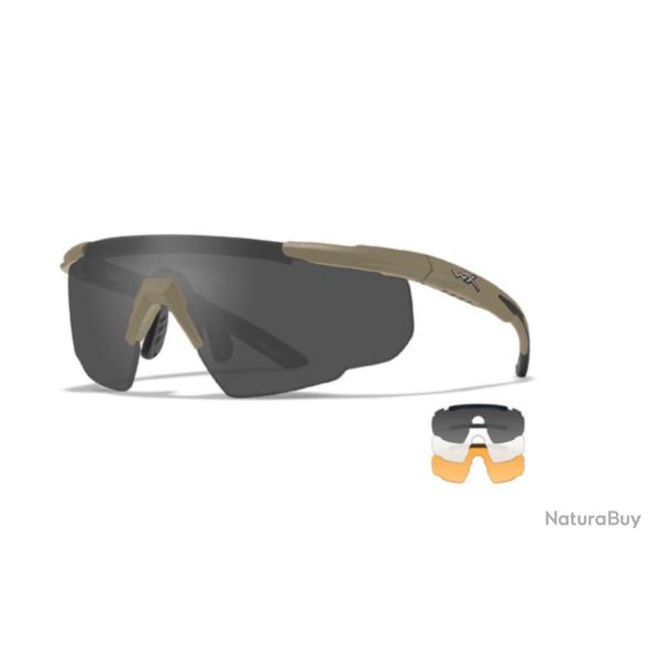Lunettes de protection balistique Saber Advanced tan �crans fum�/incolore/orange