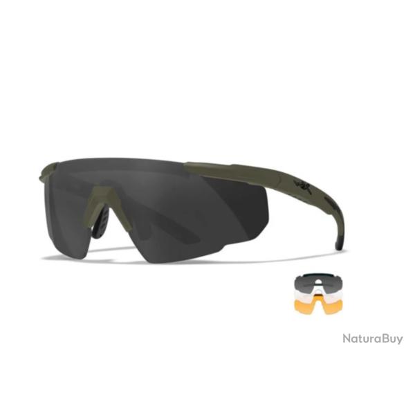 Lunettes de protection balistique Saber Advanced vert olive �crans fum�/incolore/orange