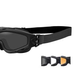 Masque de protection balistique Spear noir &eacute;crans fum&eacute;/incolore/orange