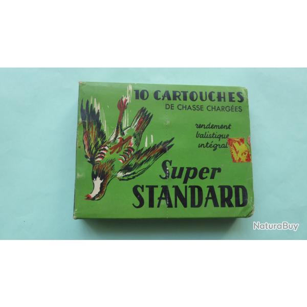 REF 49 - ANCIENNE BO�TE CARTOUCHES CHASSE CAL 12/70 - SUPER STANDARD - PLOMBS N� 2