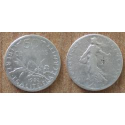 France 50 Centimes 1902 Piece Argent Semeuse Centime de Francs