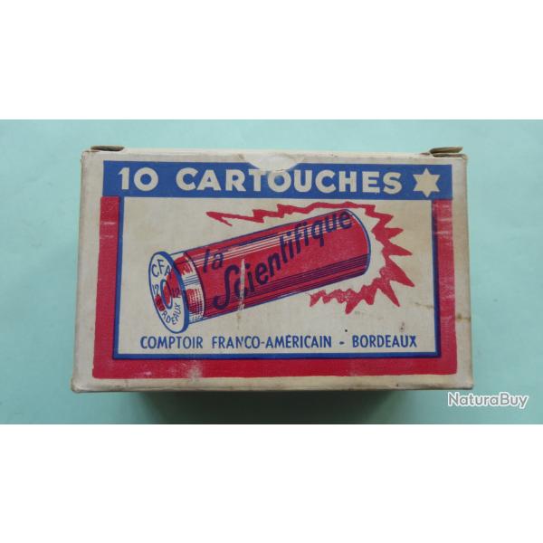 REF 51 - TRES RARE BO�TE ANCIENNE CARTOUCHES CHASSE - LA SCIENTIFIQUE -  CAL 16/65 - plomb N� 5