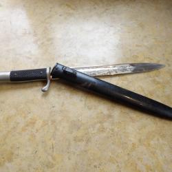 baionnette mauser 98k sortie lame grav&eacute;e seconde guerre ww2