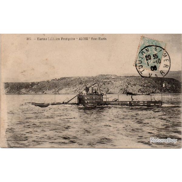 Carte Postale Ancienne - Marine Fran�aise "ALC�SE" Sous-Marin -N�7633