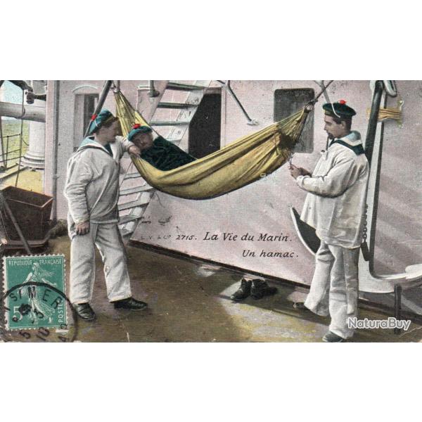 Carte Postale Ancienne La Vie du Marin Un hamac -N�7638