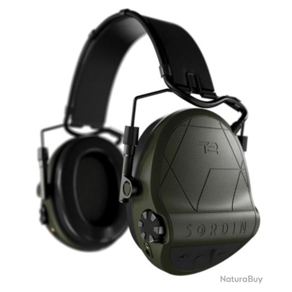 Casque anti-bruit Supr�me T2 vert olive serre-t�te cuir noir