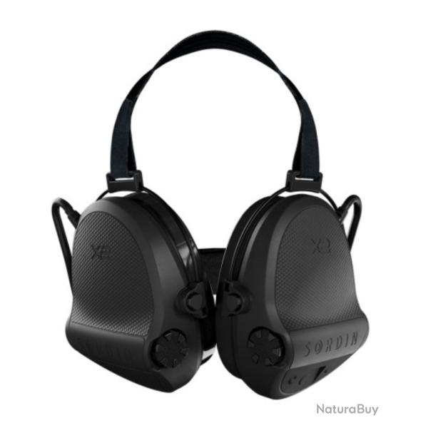 Casque anti-bruit Supr�me X2 noir avec serre-nuque tissu noir et anneaux d'hygi�ne en gel