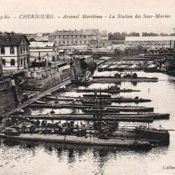 Carte Postale - Cherbourg - Arsenal Maritime -La Station des Sous-Marins  -N&deg;7642