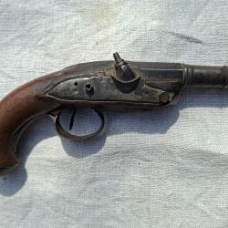 Pistolet &agrave; silex XVIII modifi&eacute; percussion XIX