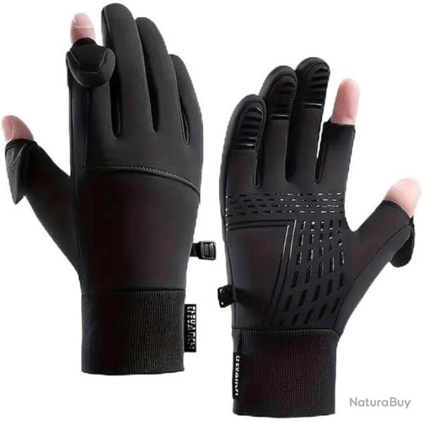 Gants de Chasse Tir Sportif chauds coupe-vent et hydrofuges, gants tactiles, sans doigts
