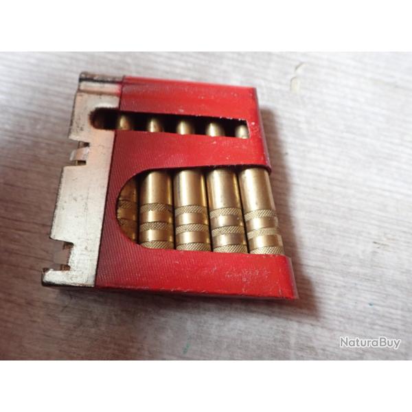 Rare clip rouge Schmidt Rubin Suisse + cartouches manipulation mdle GP90 pour fusil 1889