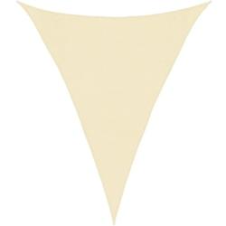 Voile ombrage triangulaire PEHD cr&egrave;me 3x4x4 m protection UV ext&eacute;rieur