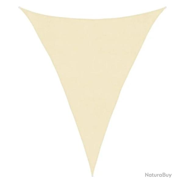 Voile ombrage triangulaire PEHD cr�me 3x4x4 m protection UV ext�rieur