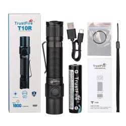 Lampe LED T10R 1800Lumens Type C &Eacute;tanch&eacute;it&eacute; IP68 *Ench&egrave;re* Ext&eacute;rieur Tactique Rechargeable Trustfire